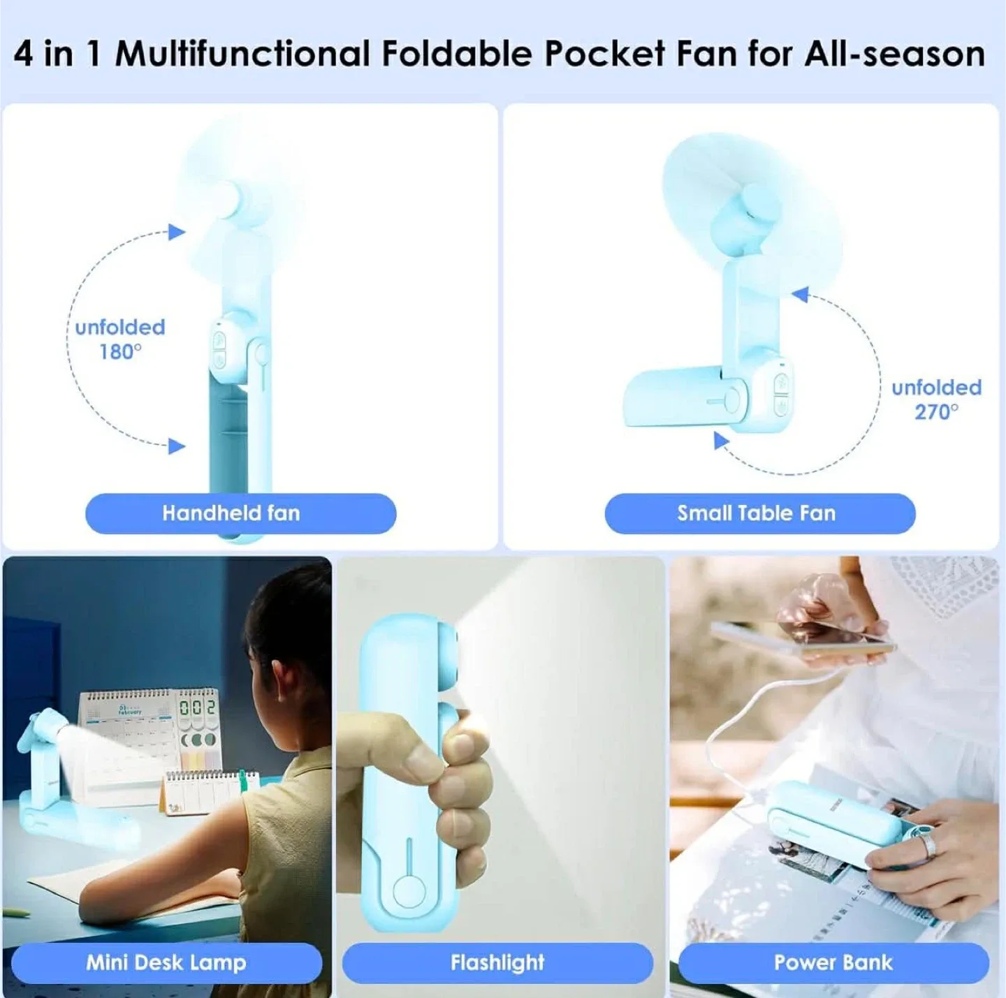 NONLOCK 4-in-1 Handheld Fan - New in Box! image indicator(5)