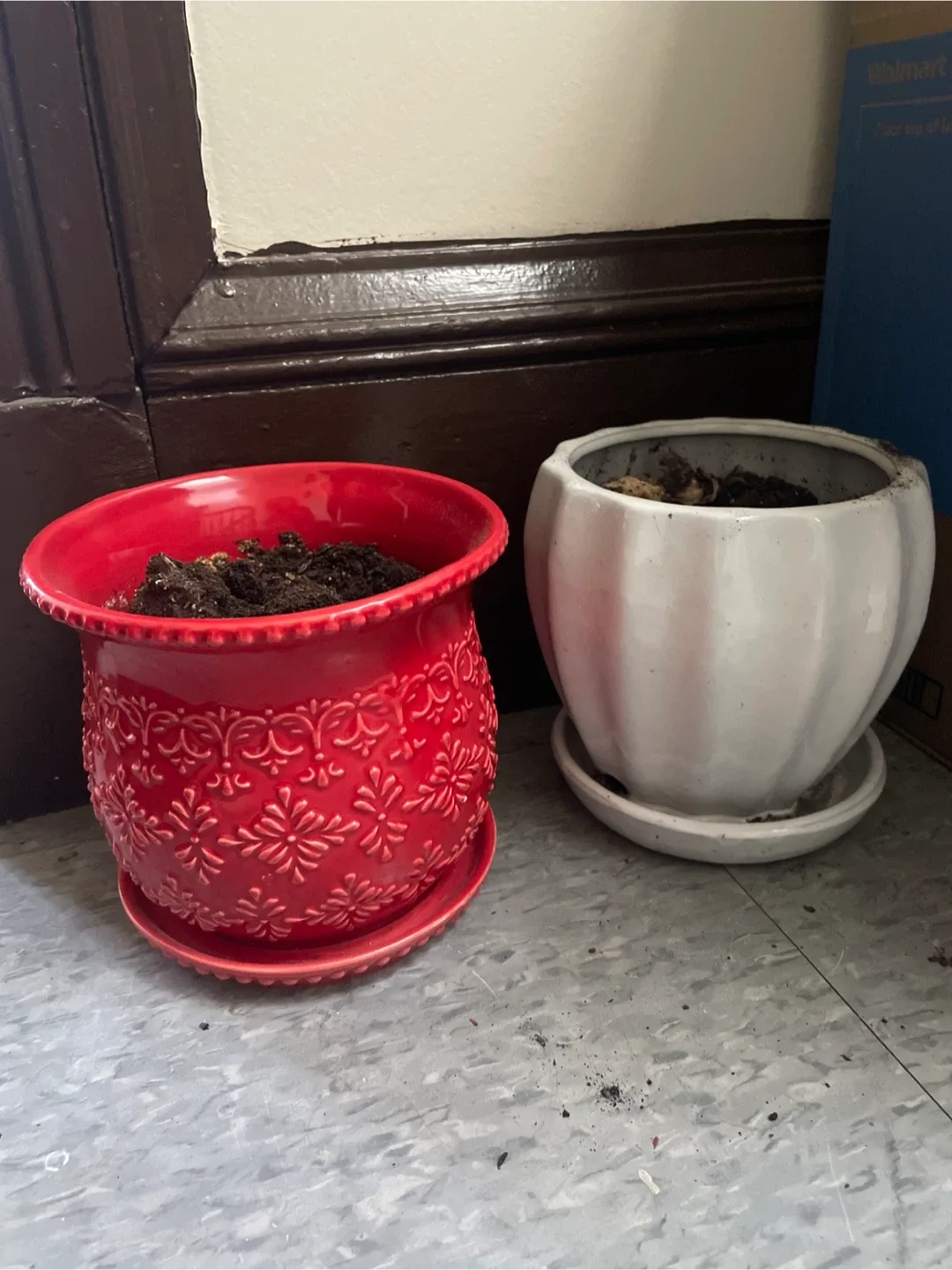 Red & White Flower Pots