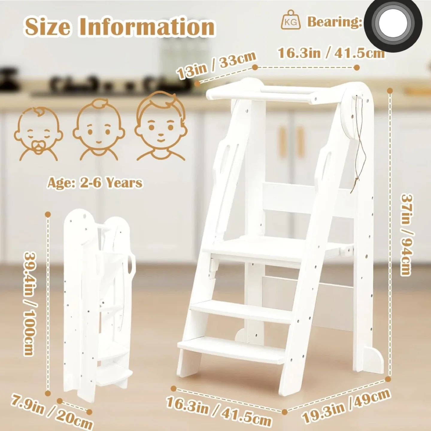 Foldable Kitchen Stool for Toddler image indicator(4)