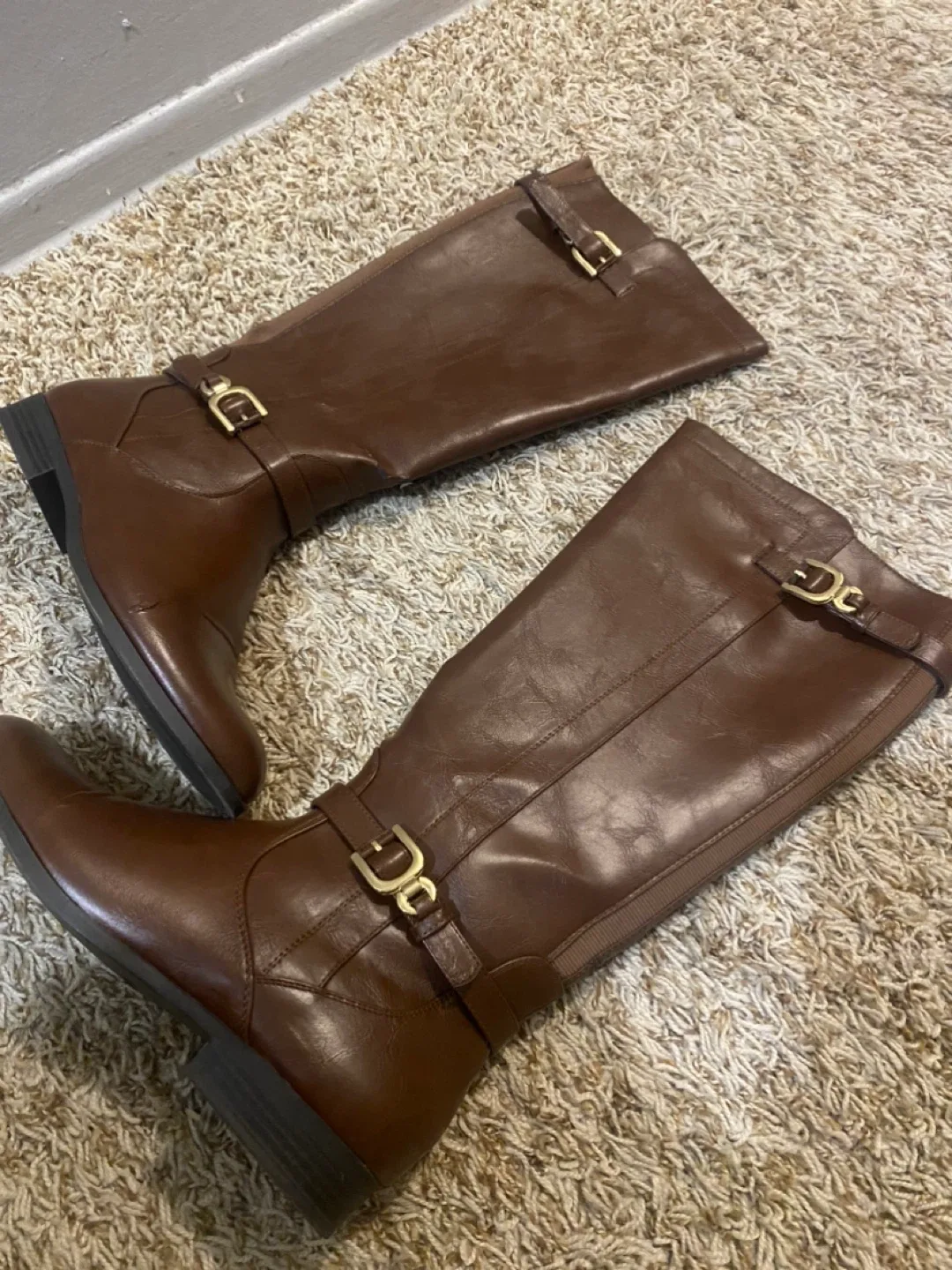 High brown leather boots image indicator(5)