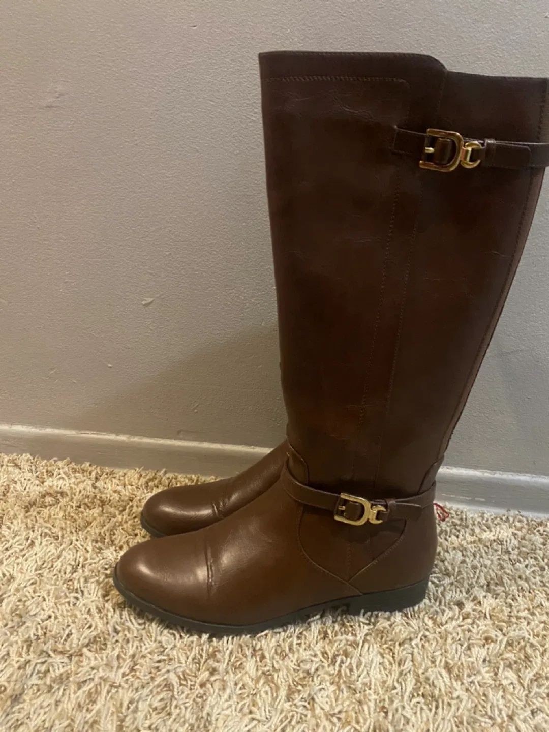 High brown leather boots image indicator(4)