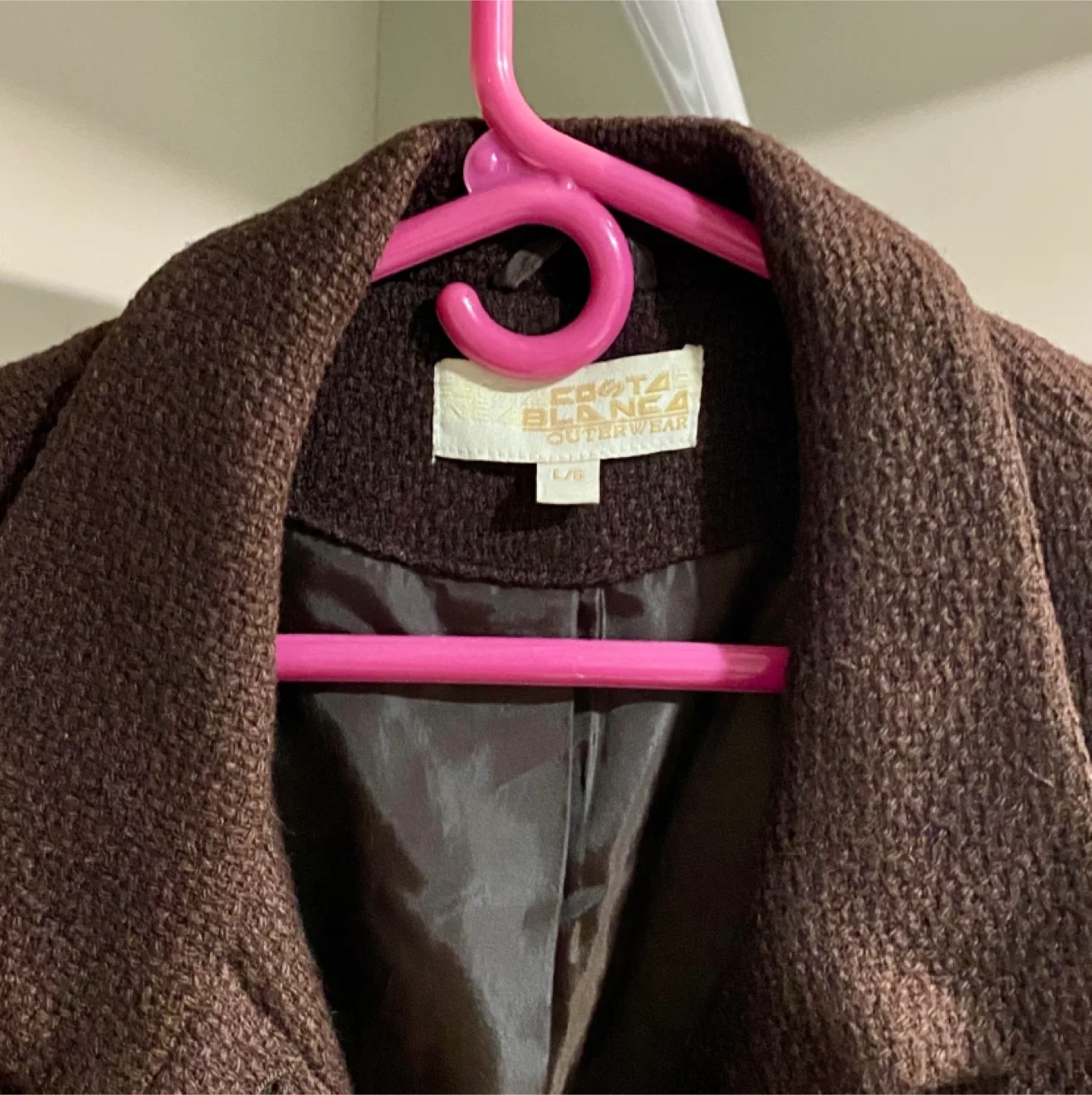 Costa Blanca Brown Wool Coat - Size L image indicator(3)