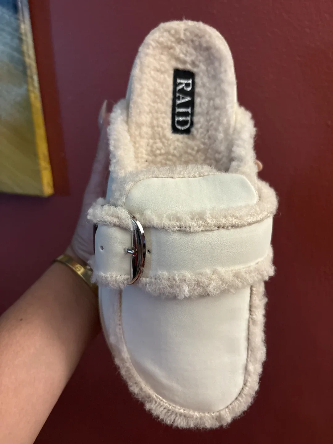 RAID London Kylie Teddy Mules - Beige, Sold Out New
