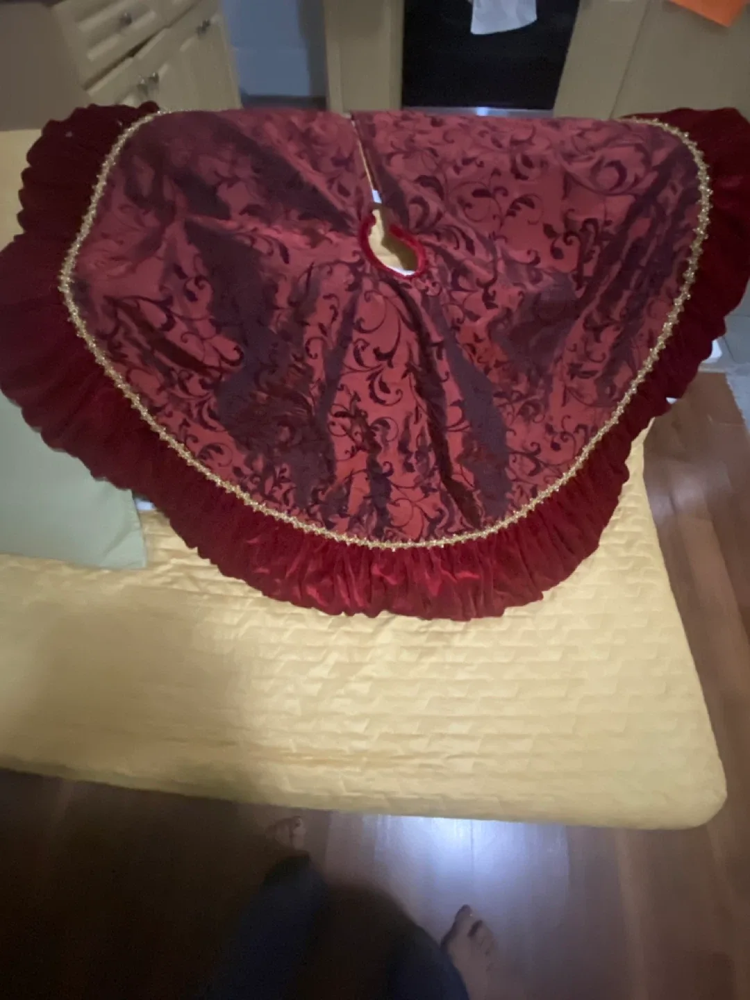 Burgundy Christmas Tree Skirt