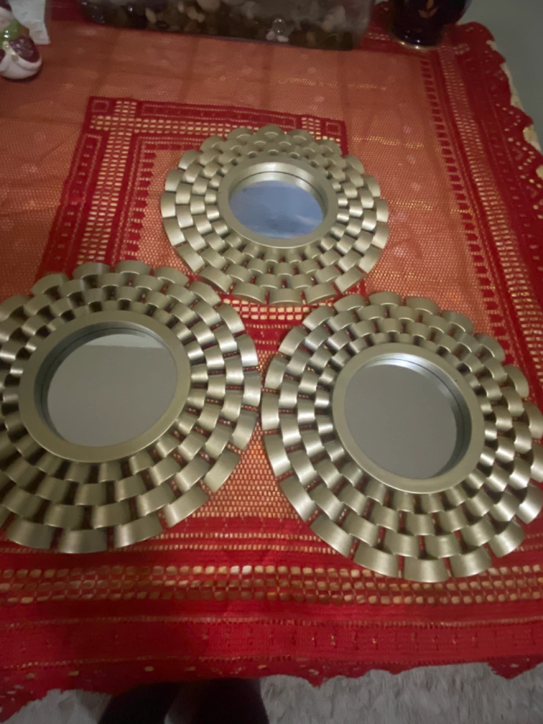 Set of 3 Gold Decorative Mirrors