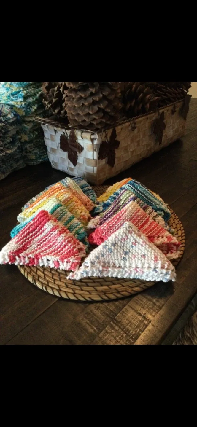 BARGAIN…bag of 8 for $15 ($1.88 each)Handmade Knitted Washcloths