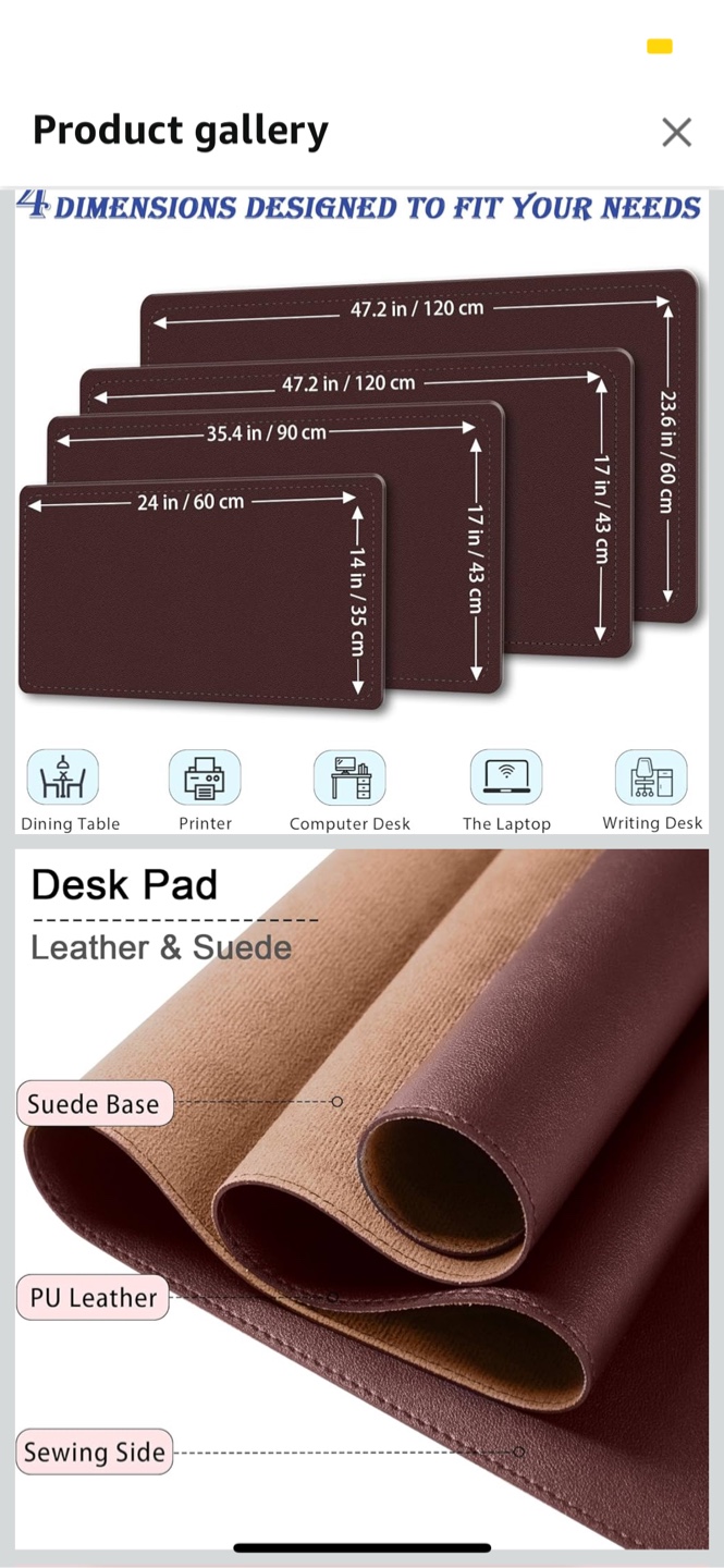 Brown Coffee Desk Pad 24" x 14" - photo 3