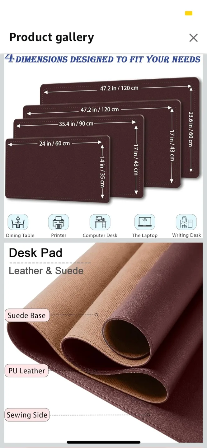 Brown Coffee Desk Pad 24" x 14" image indicator(3)