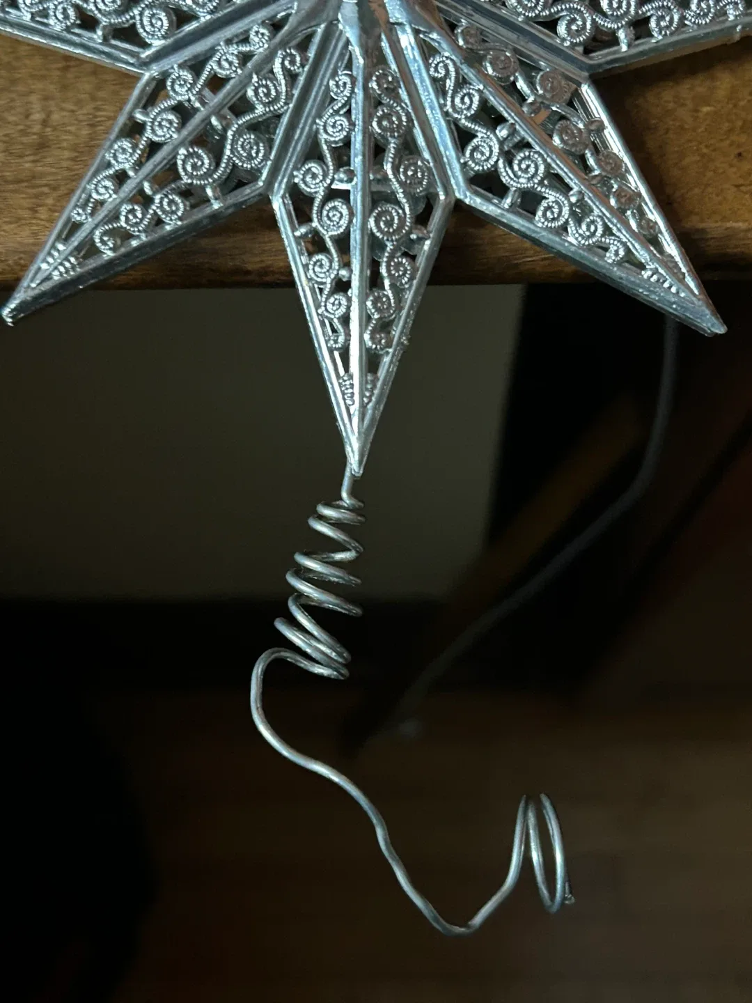 $12  MCM Vintage Silver Star Christmas Tree Topper Xmas image indicator(6)