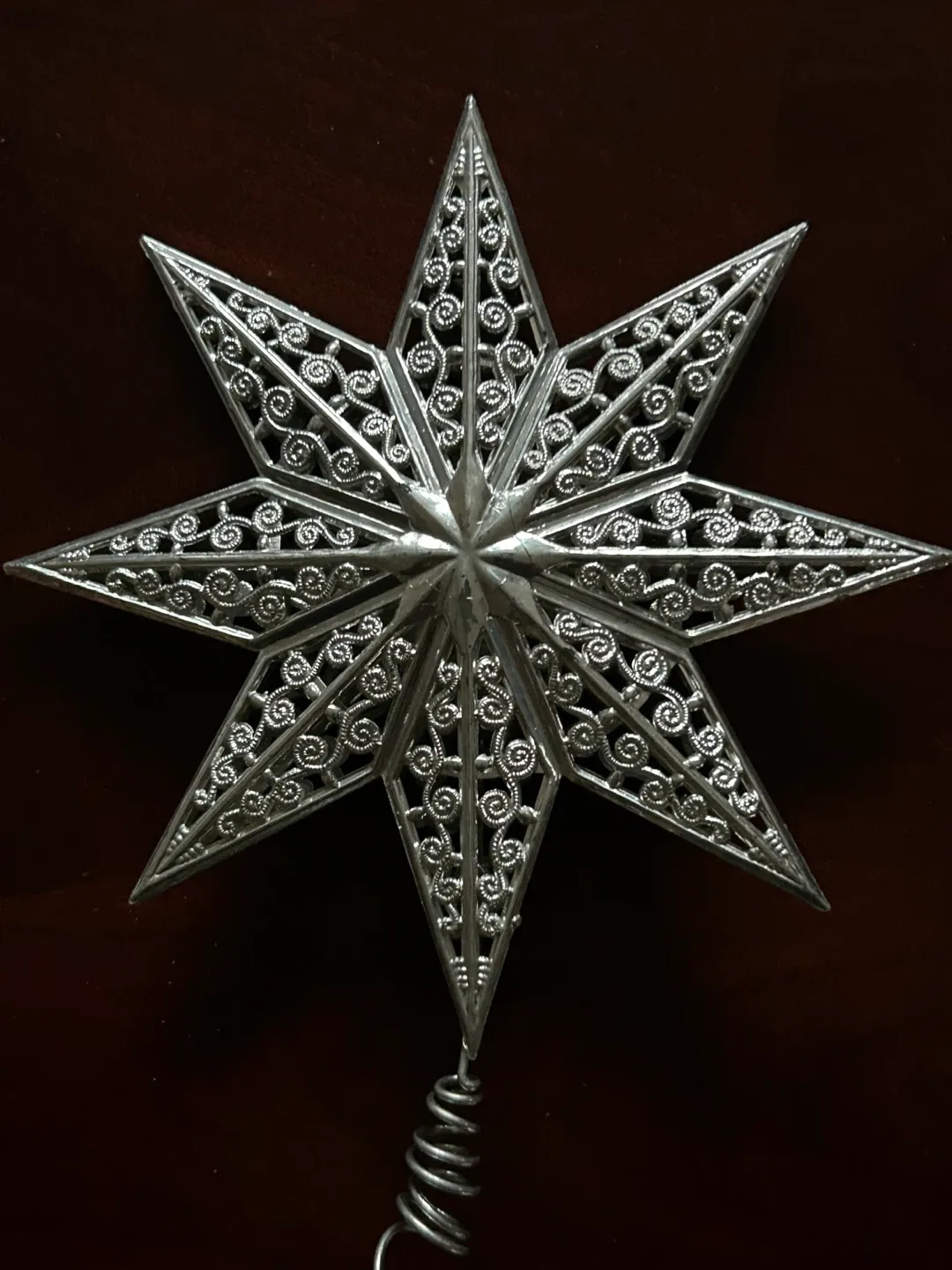 $12  MCM Vintage Silver Star Christmas Tree Topper Xmas image indicator(3)