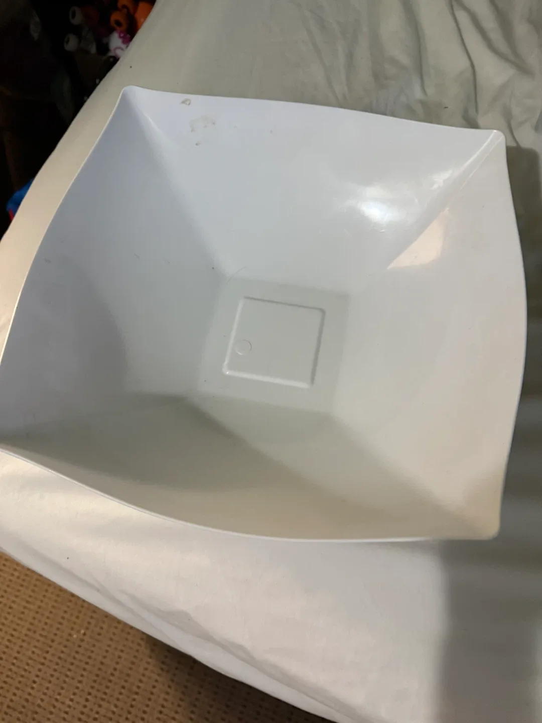 White Square Plastic Bowl