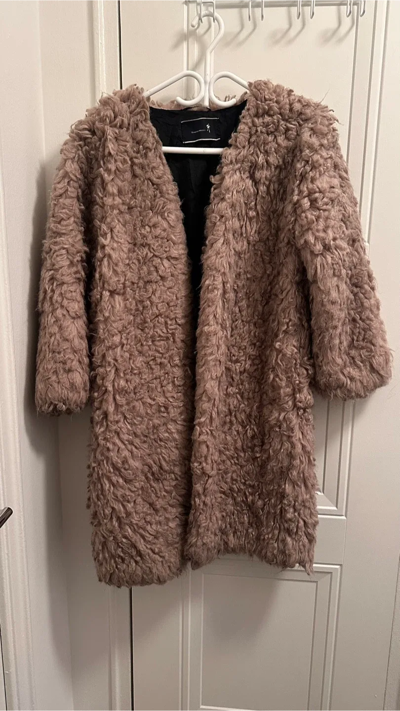 Dancing Wolves Faux Fur Coat