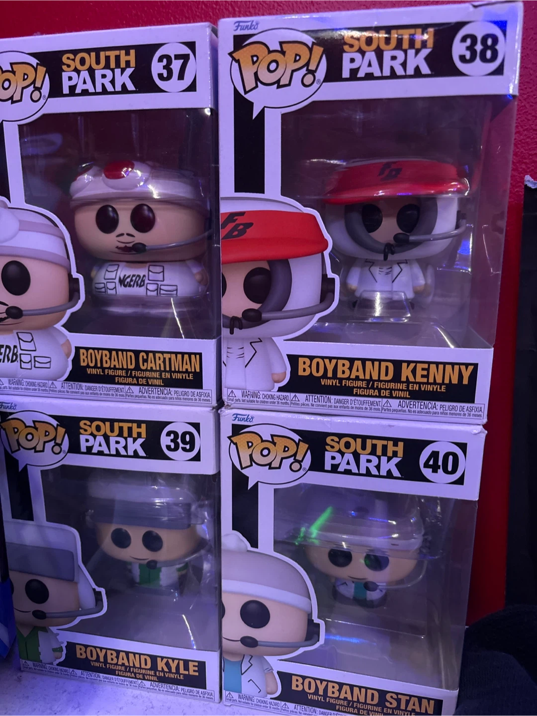 Full set of Funko Pops South Park Boyband Figures