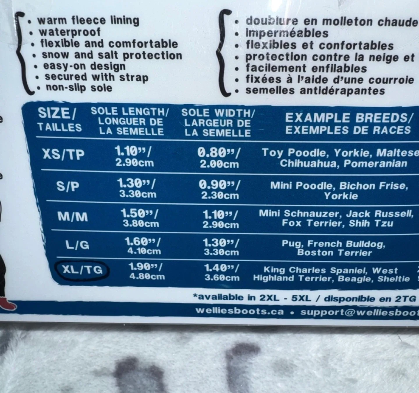 Wellies Fleece-Lined Dog Boots - Size XL image indicator(3)