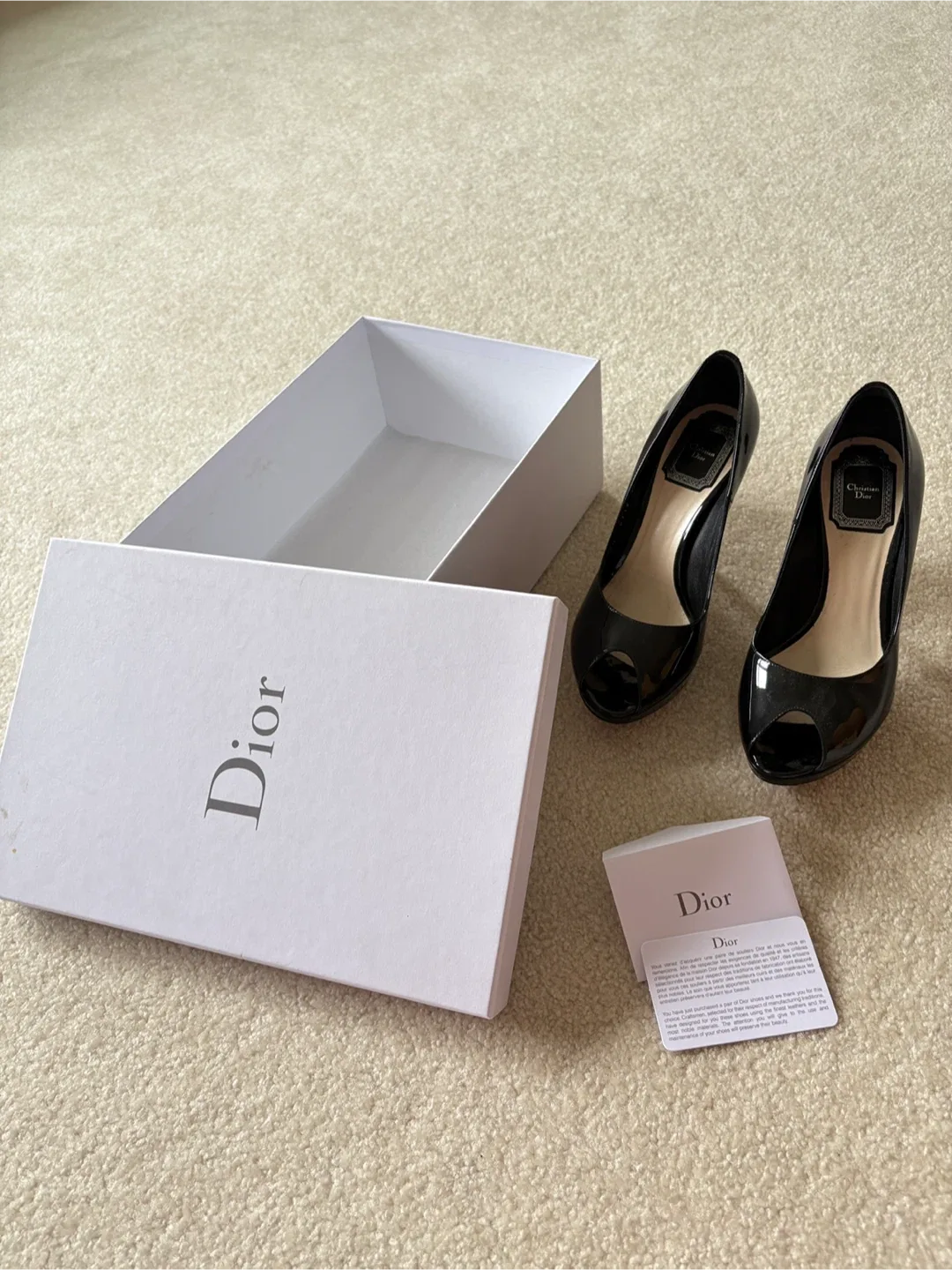 Authentic Christian Dior black high heel shoes in mint condition