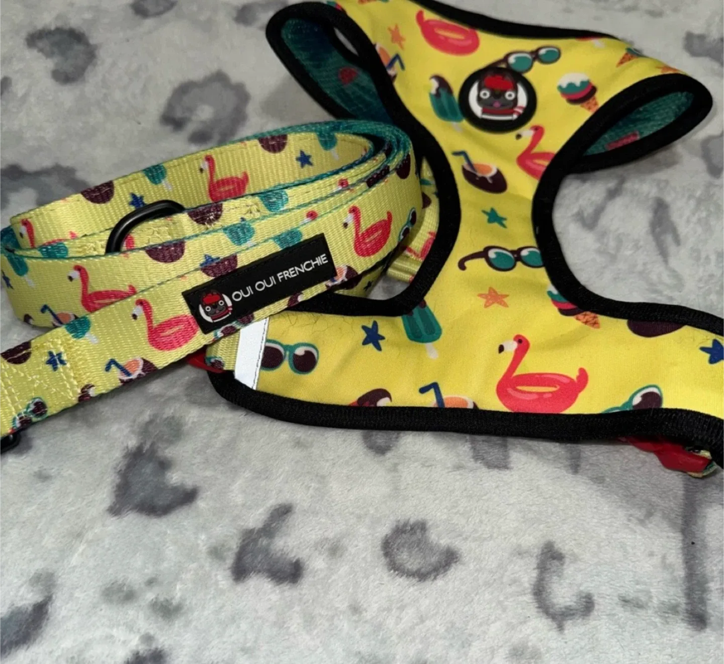 Oui Oui Frenchie Dog Harness & Leash - Size M