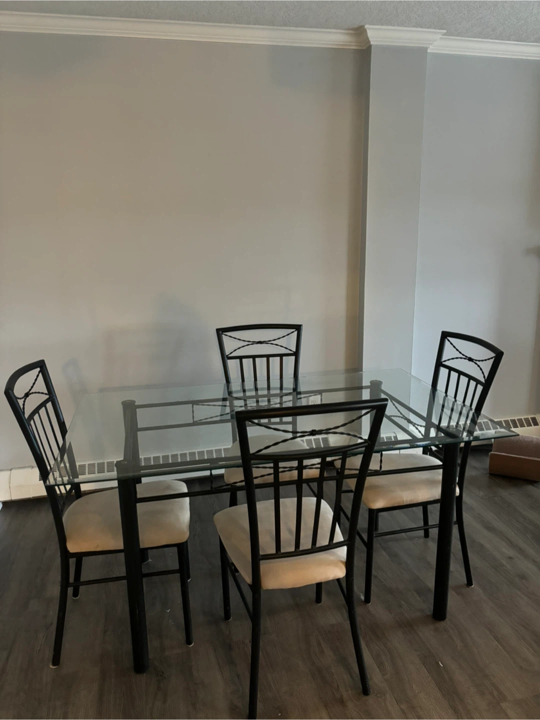 Glass Top Dining Table with 4 Chairs