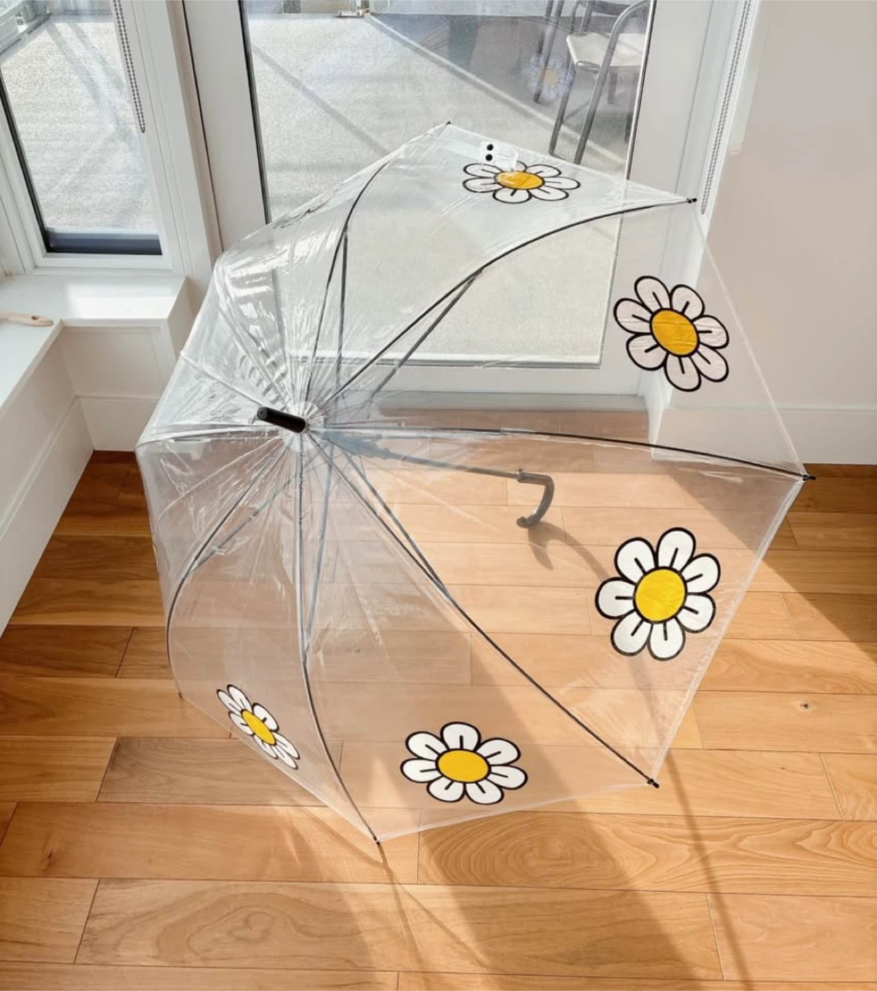 Clear Umbrella with Daisy Design - photo 2