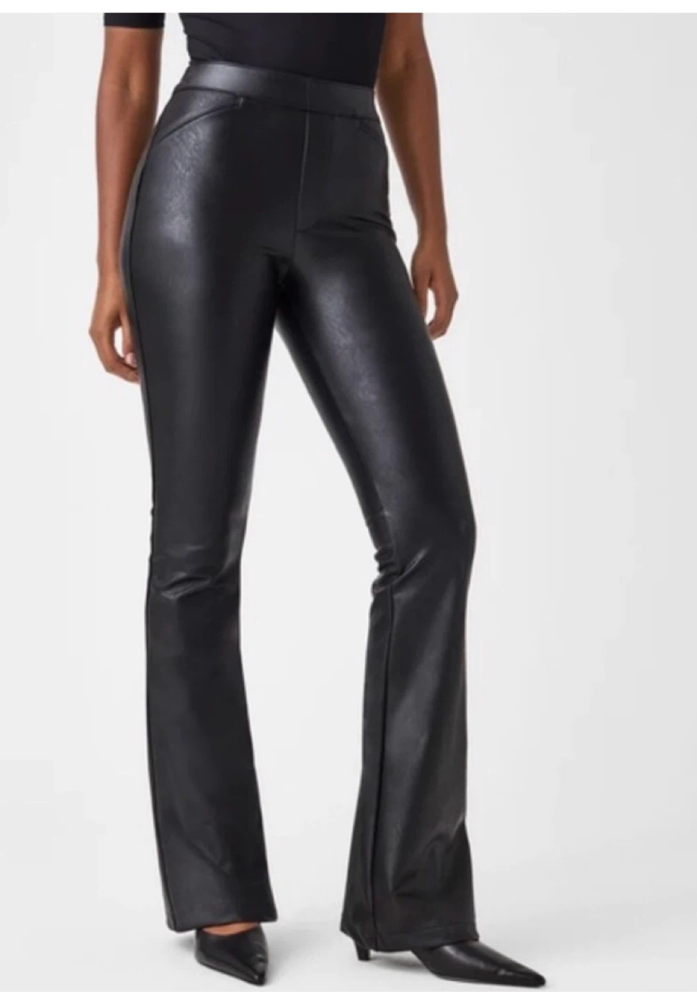 Spanx  Faux Leather Flare Pants - Black - photo 3