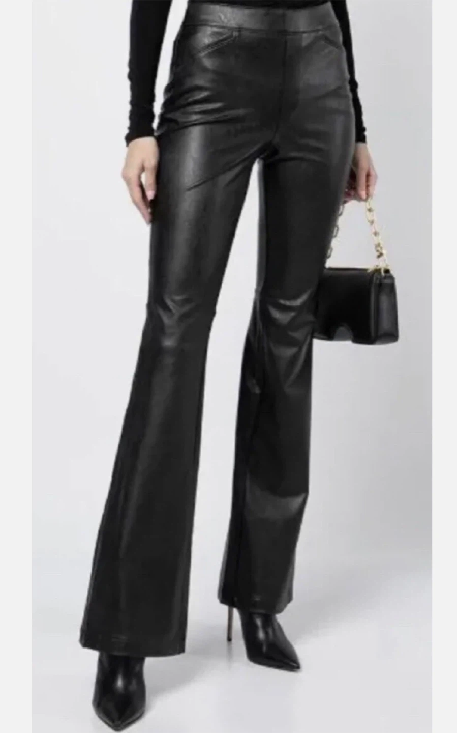 Spanx  Faux Leather Flare Pants - Black