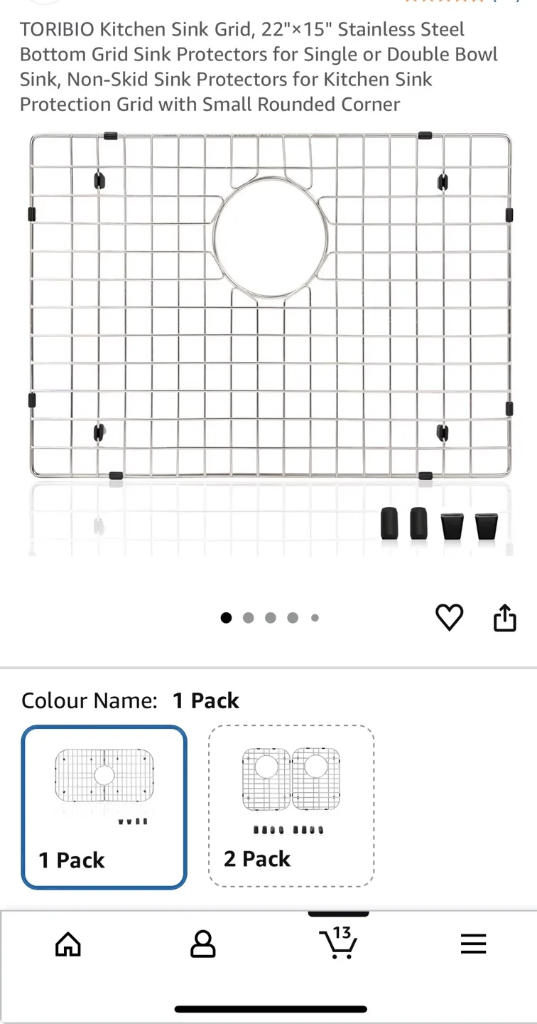 22"x15" Stainless Steel Bottom Grid