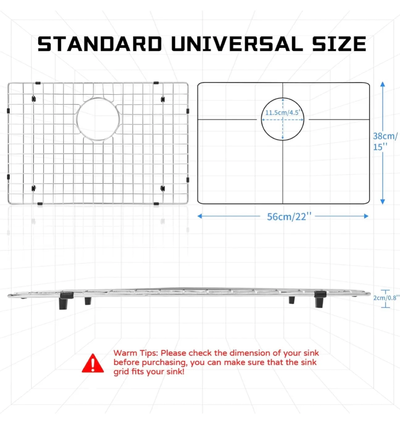 22"x15" Stainless Steel Bottom Grid image indicator(4)