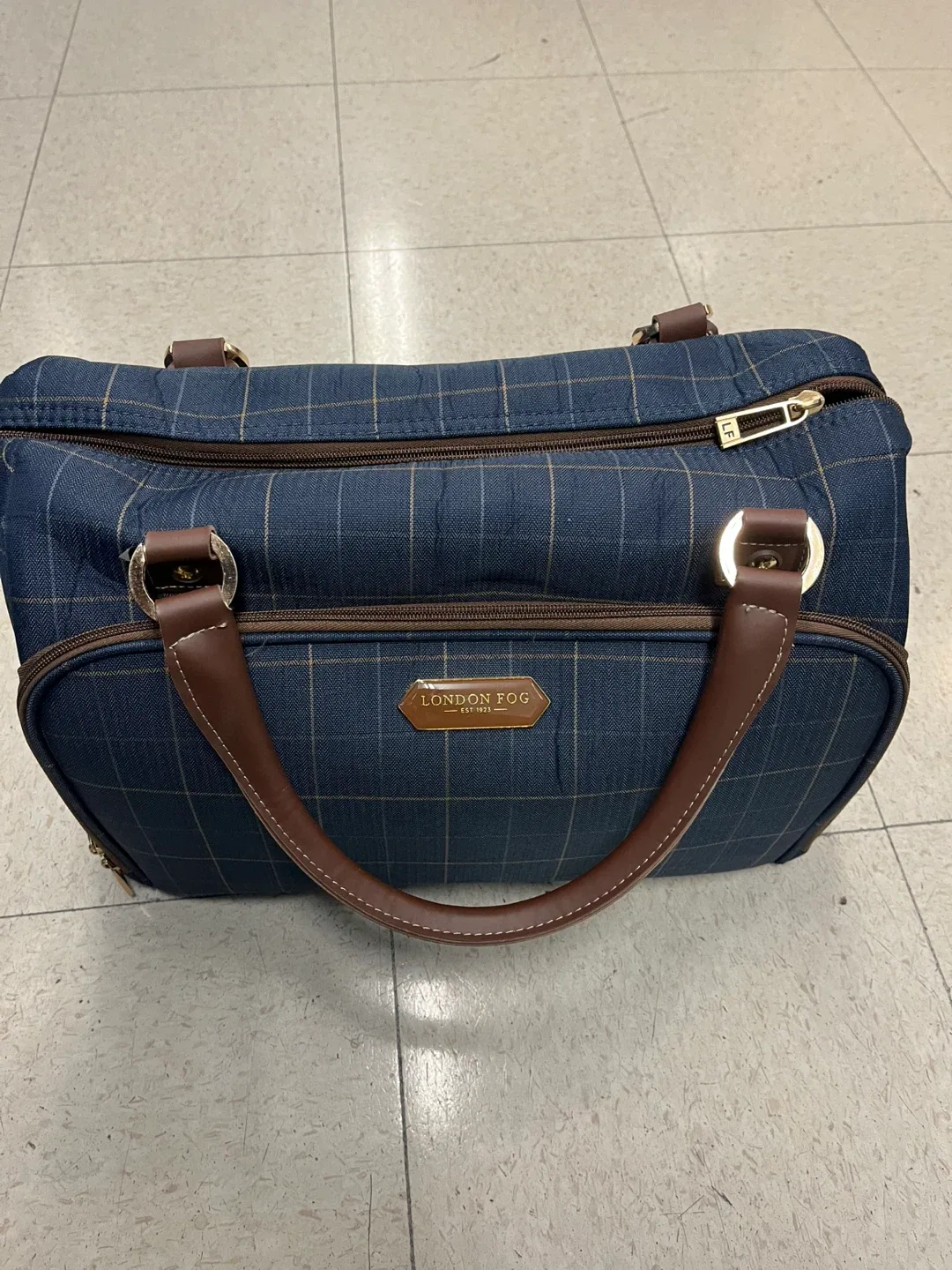 London Fog Plaid Duffle Bag