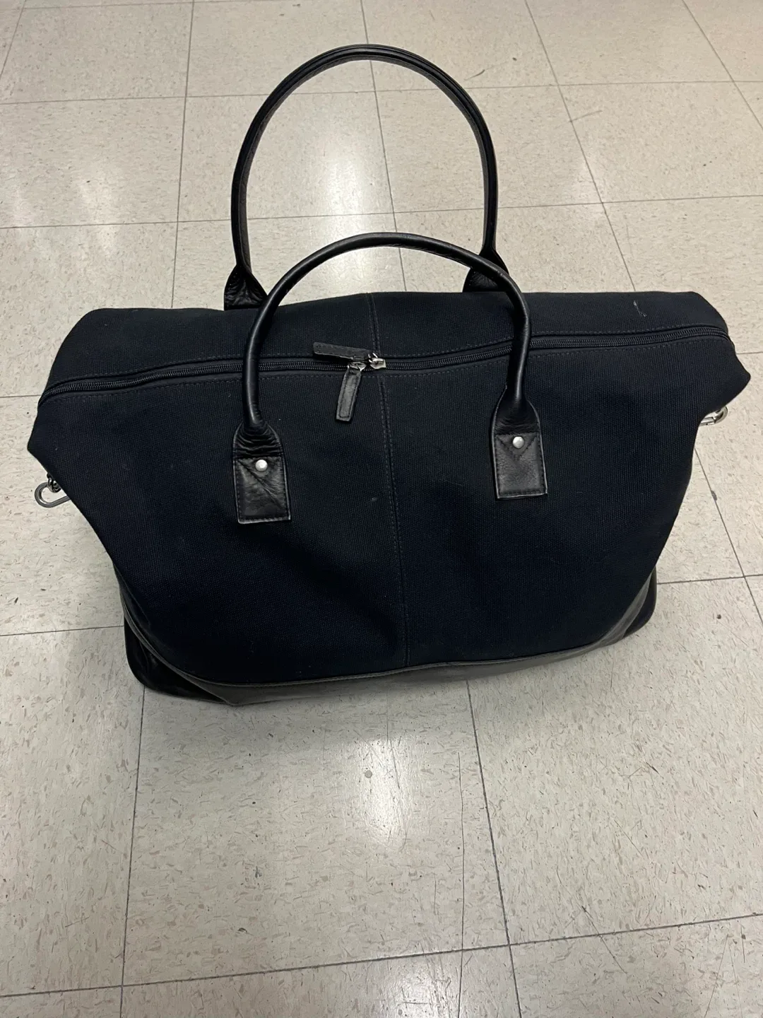 Bugatti Black Leather Trim Travel Bag