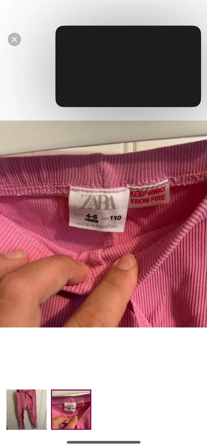 Zara Kids Pink Ribbed Leggings Size 4-5 Years image indicator(2)