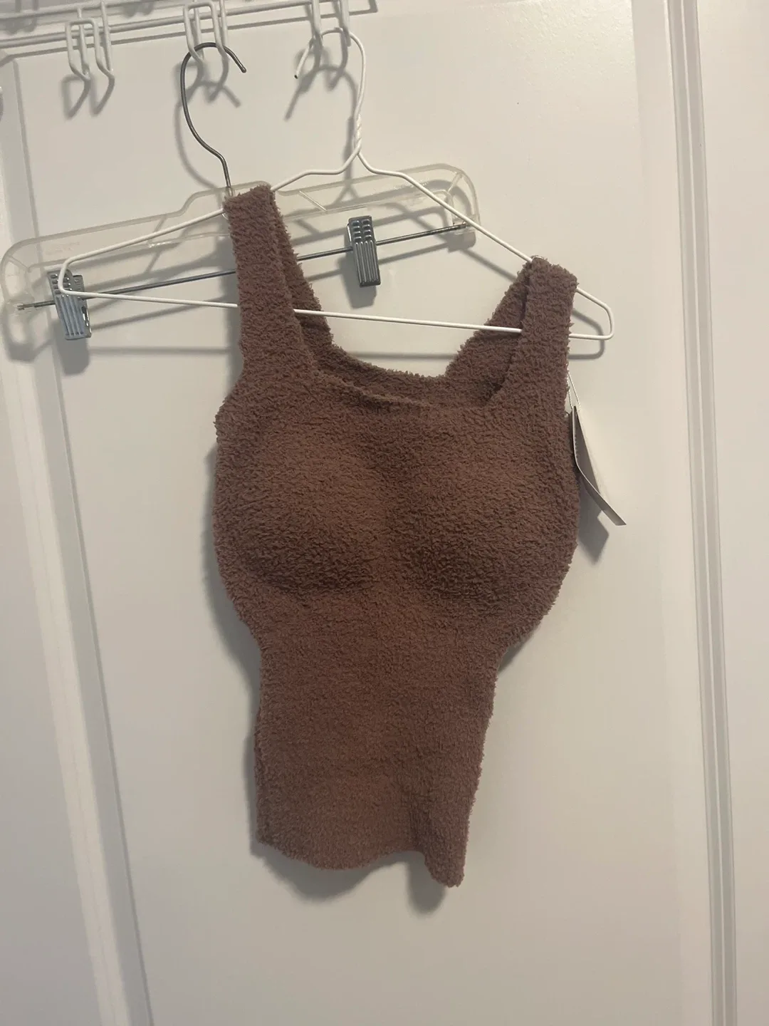 🌟BNWT fuzzy Brown Tank Top