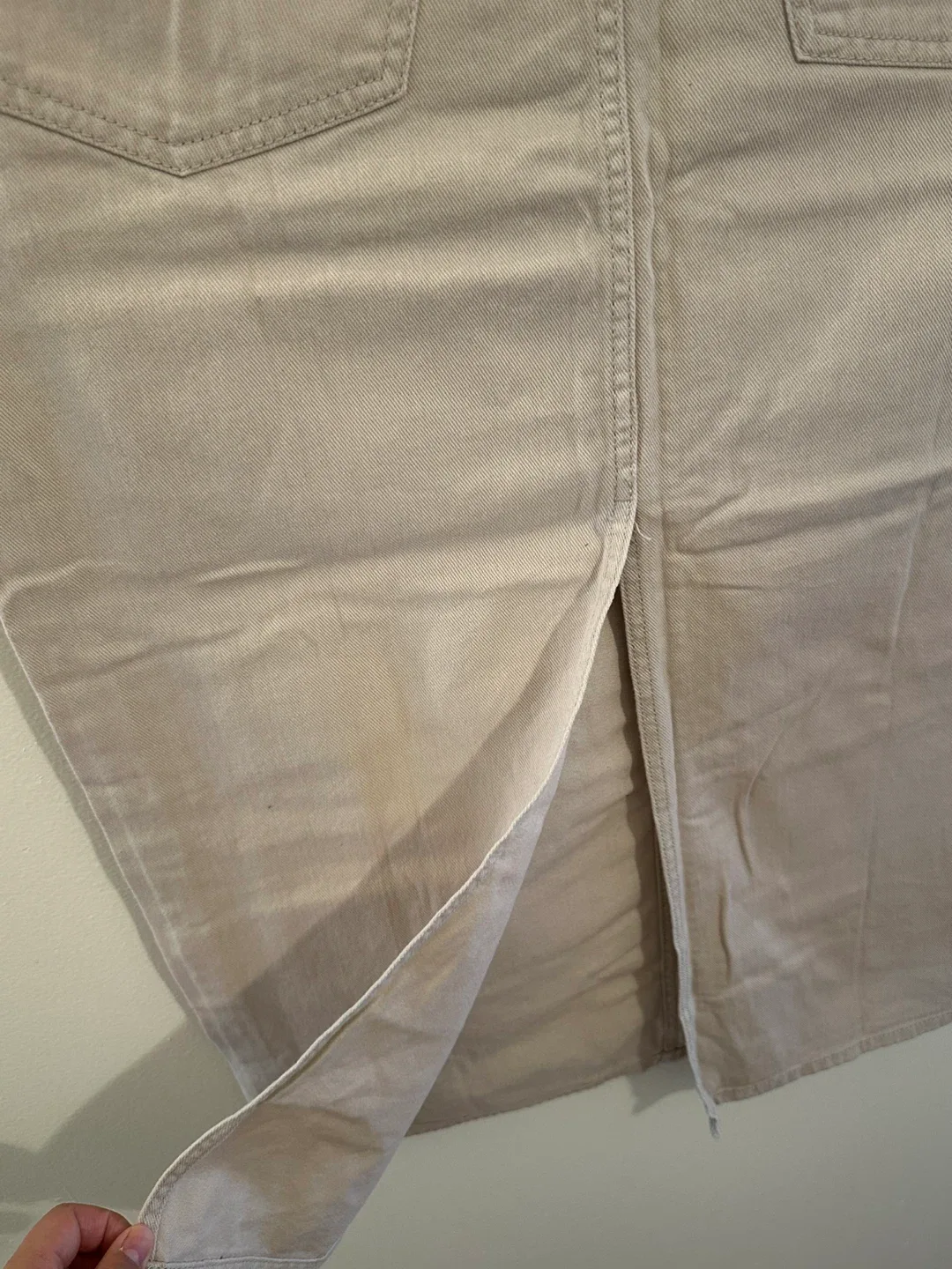 H&M Beige Denim Skirt - Women’s Size US 10 image indicator(4)