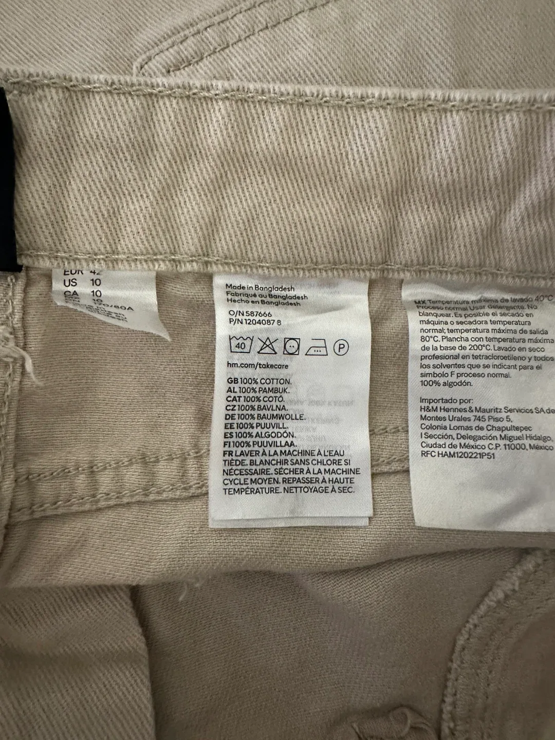 H&M Beige Denim Skirt - Women’s Size US 10 image indicator(5)