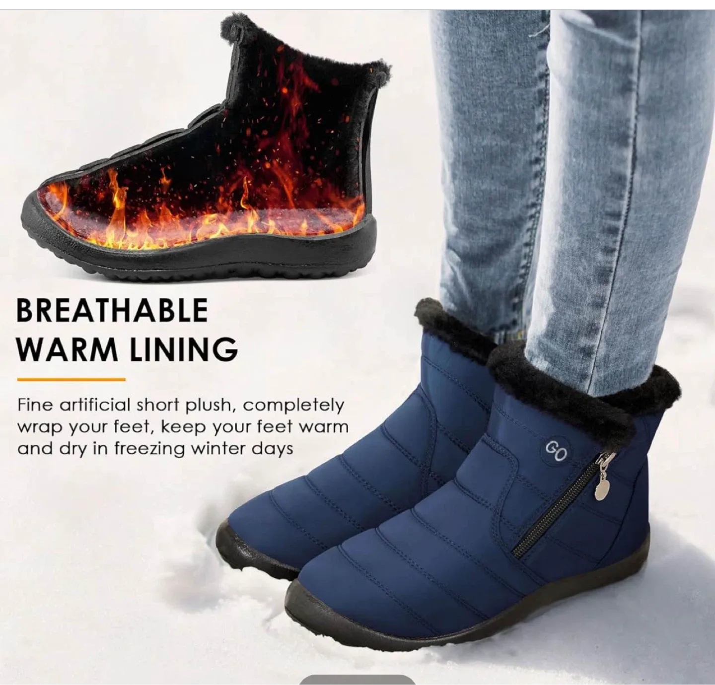 New ABIA Warm Snow Boots - Blue, Size 44 image indicator(4)