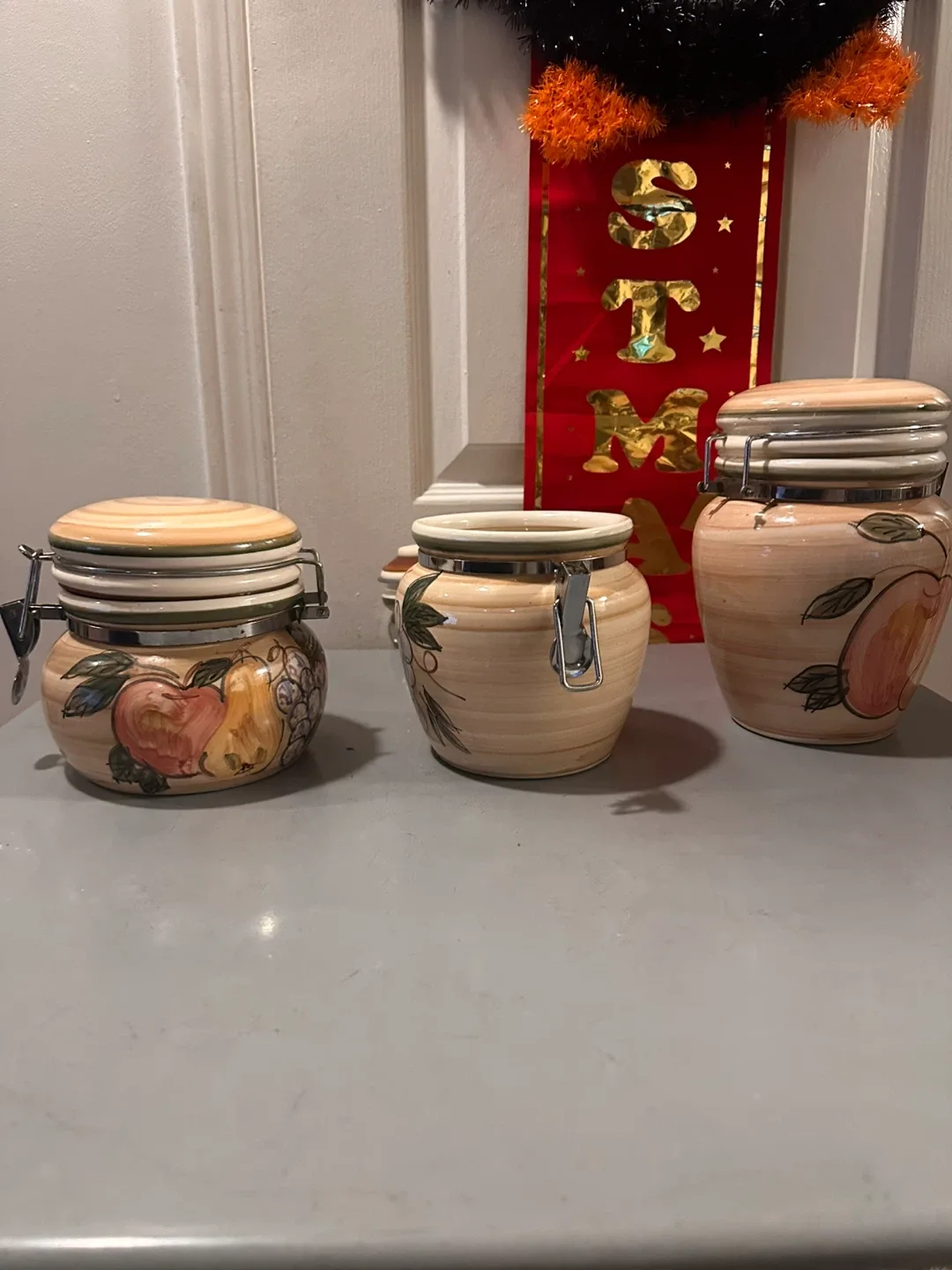 Ceramic Canister Set with Fruit Design image indicator(3)