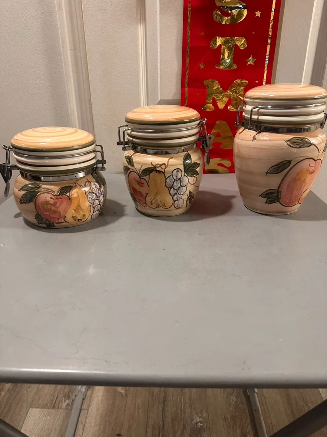 Ceramic Canister Set with Fruit Design