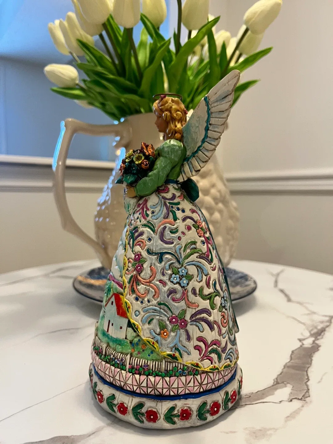 #Cleanout - Jim Shore : Angel Figurine with Floral Dress image indicator(4)