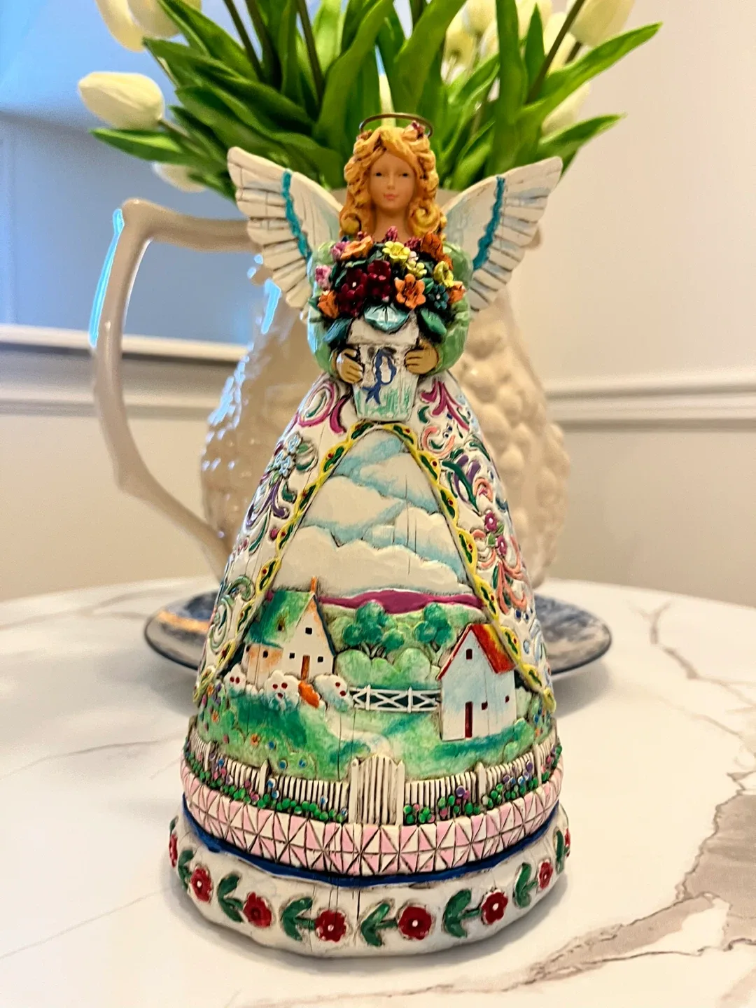 #Cleanout - Jim Shore : Angel Figurine with Floral Dress image indicator(3)