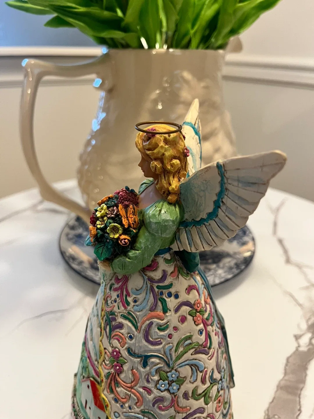 #Cleanout - Jim Shore : Angel Figurine with Floral Dress image indicator(5)