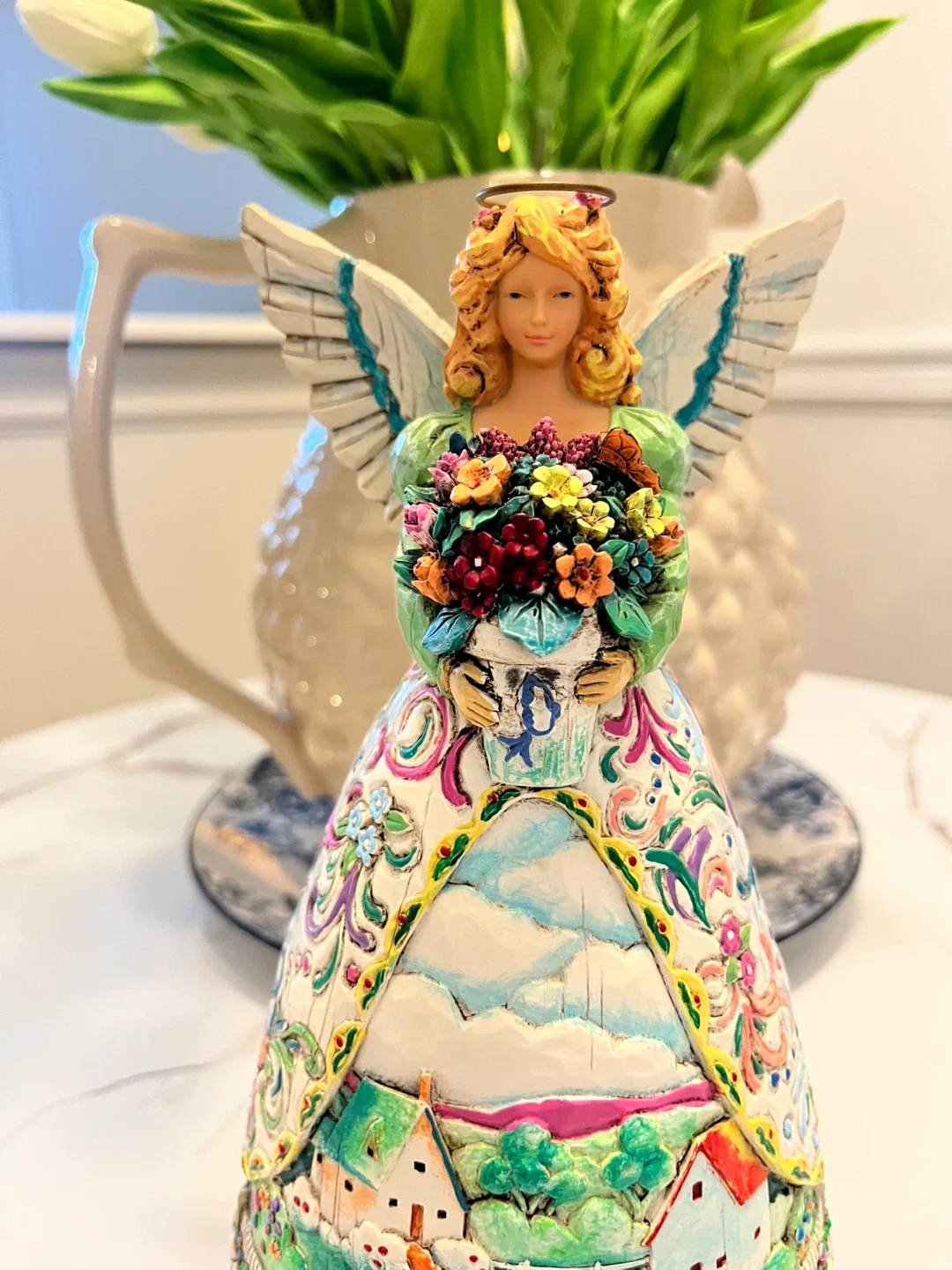 #Cleanout - Jim Shore : Angel Figurine with Floral Dress image indicator(2)