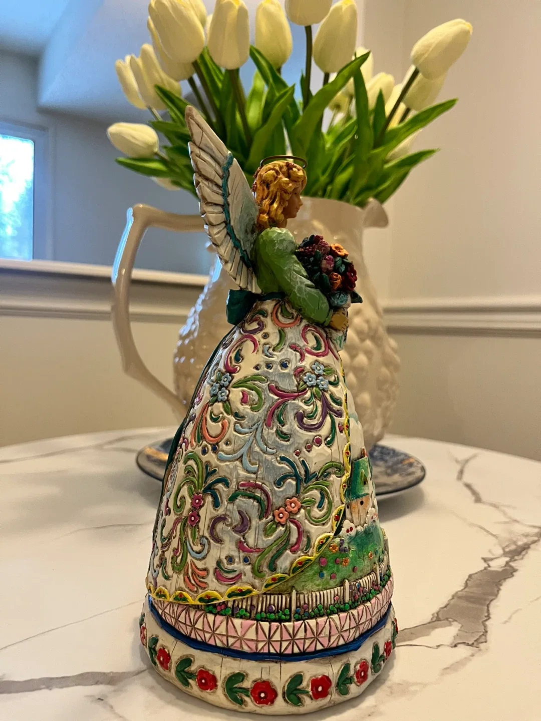 #Cleanout - Jim Shore : Angel Figurine with Floral Dress image indicator(8)