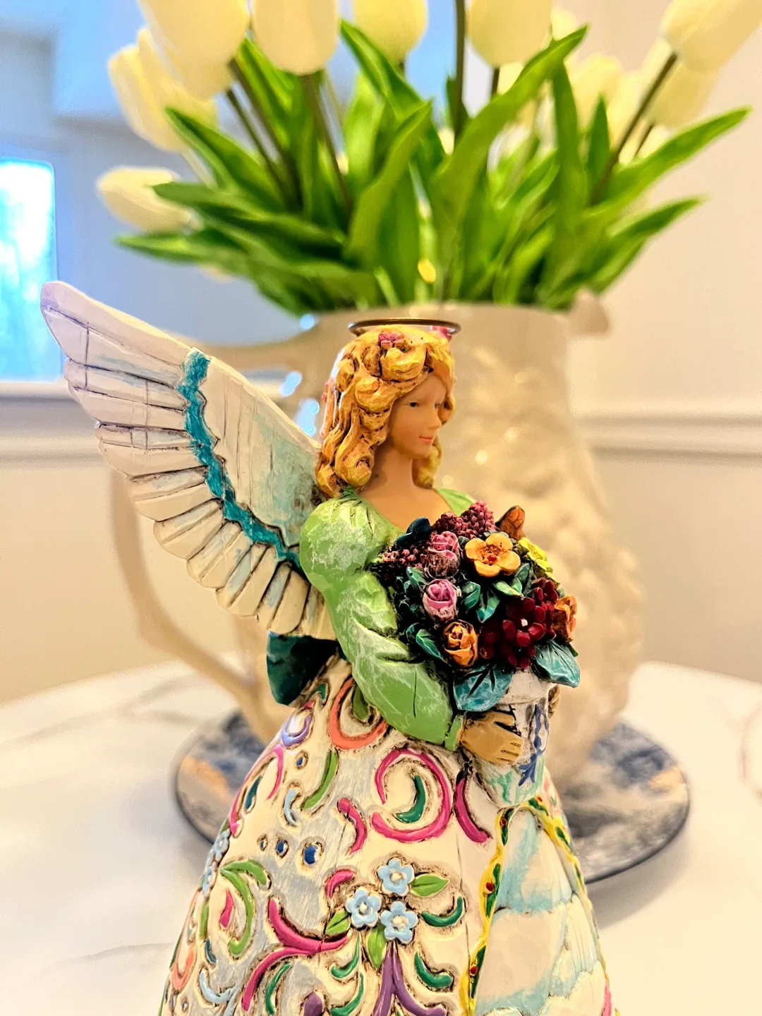 #Cleanout - Jim Shore : Angel Figurine with Floral Dress image indicator(9)