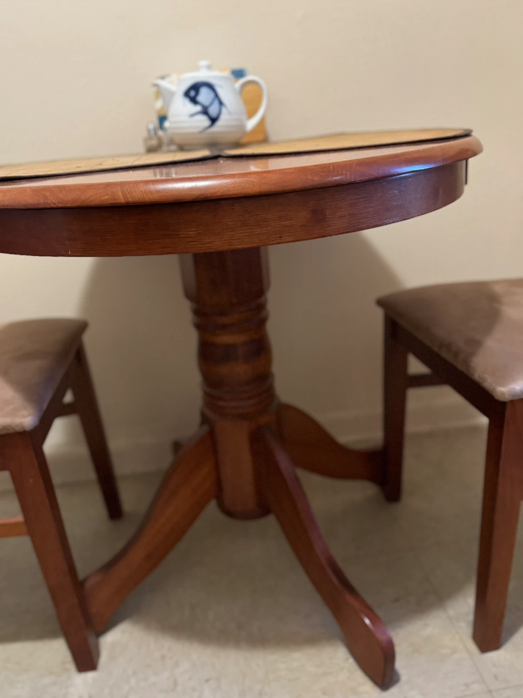 Round Wooden Dining Table w/2 Chairs - photo 3