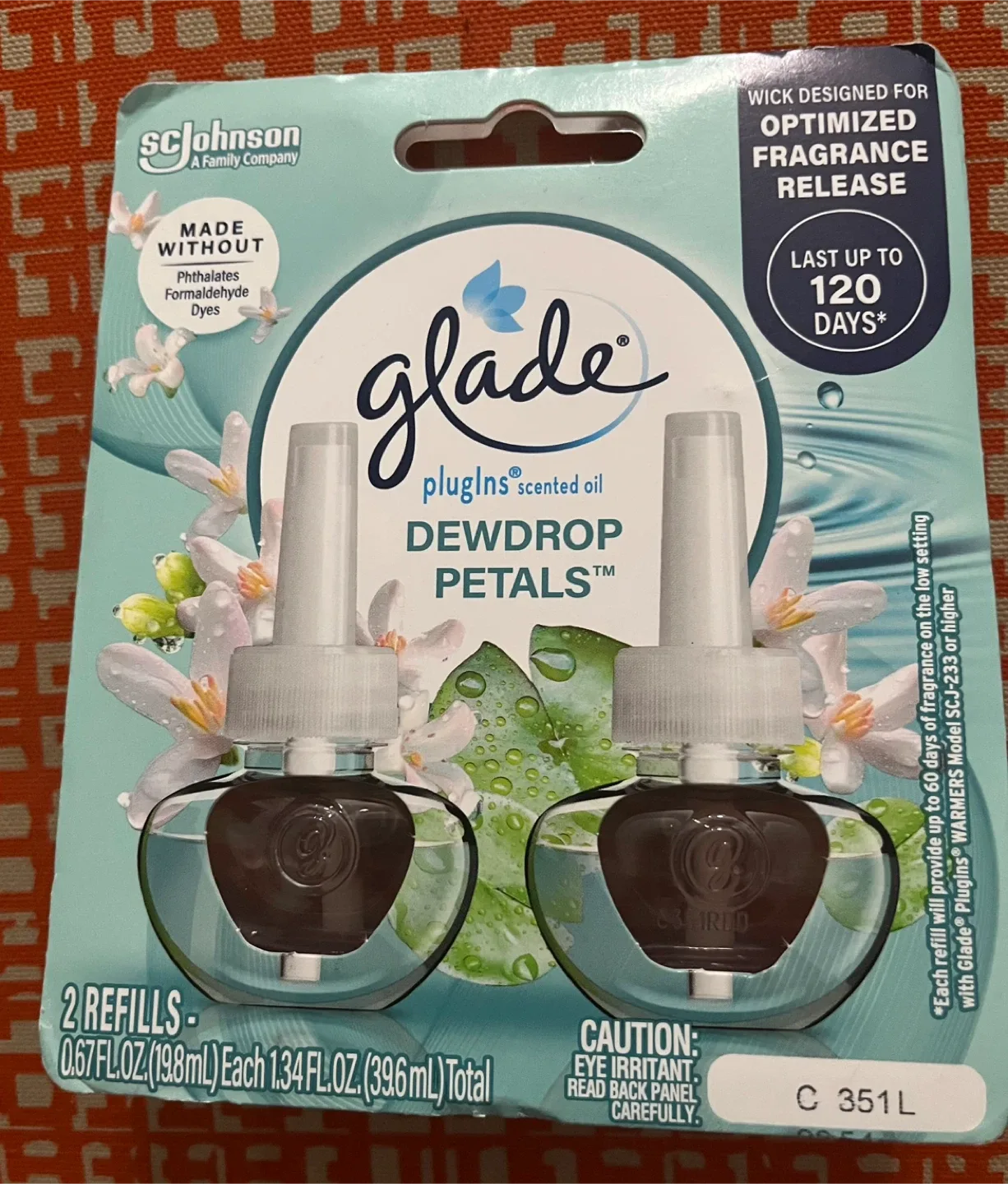 Glade PlugIns Scented Oil Dewdrop Petals 2 Refills