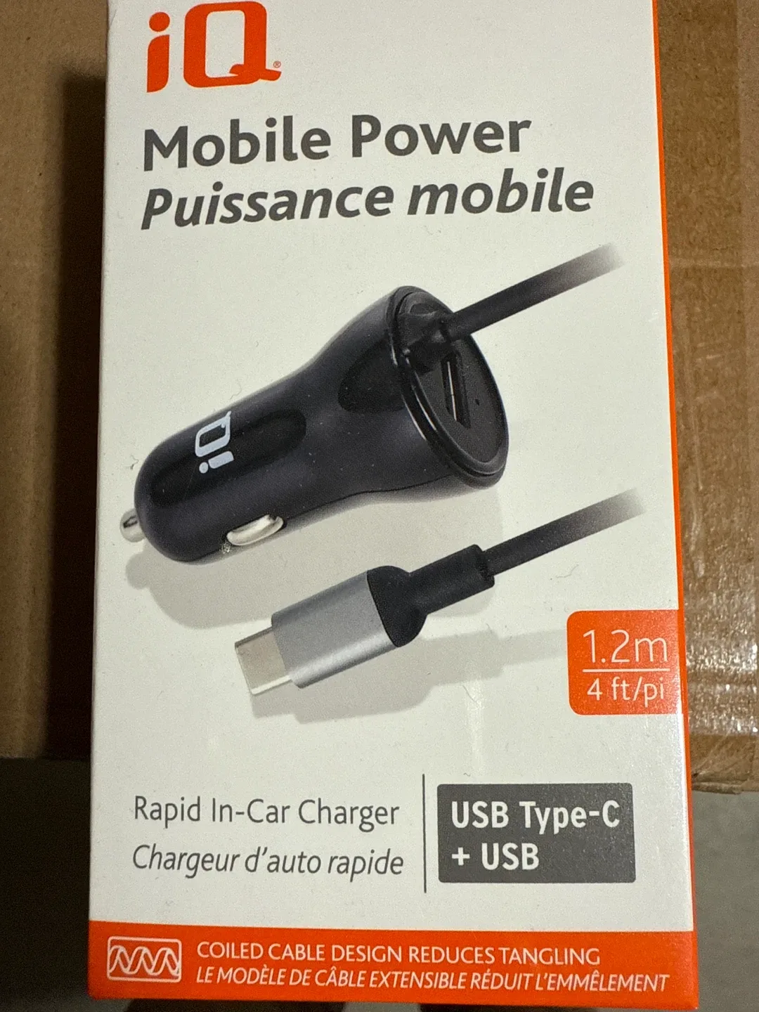 iQ Mobile Power USB Type-C Car Charger - New