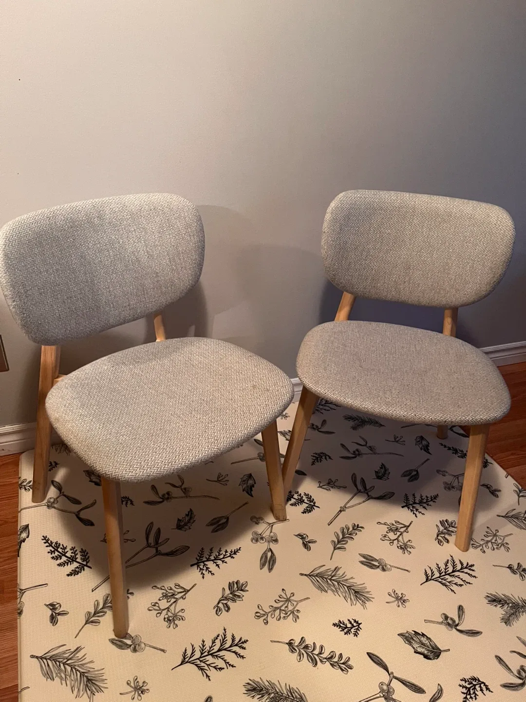 Two Light Grey Dining Chairs