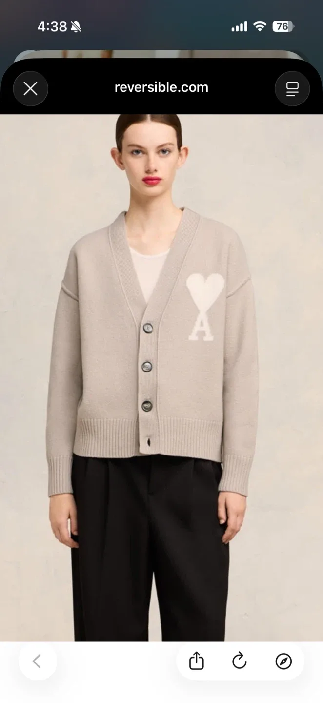 AMI Paris Beige Cardigan