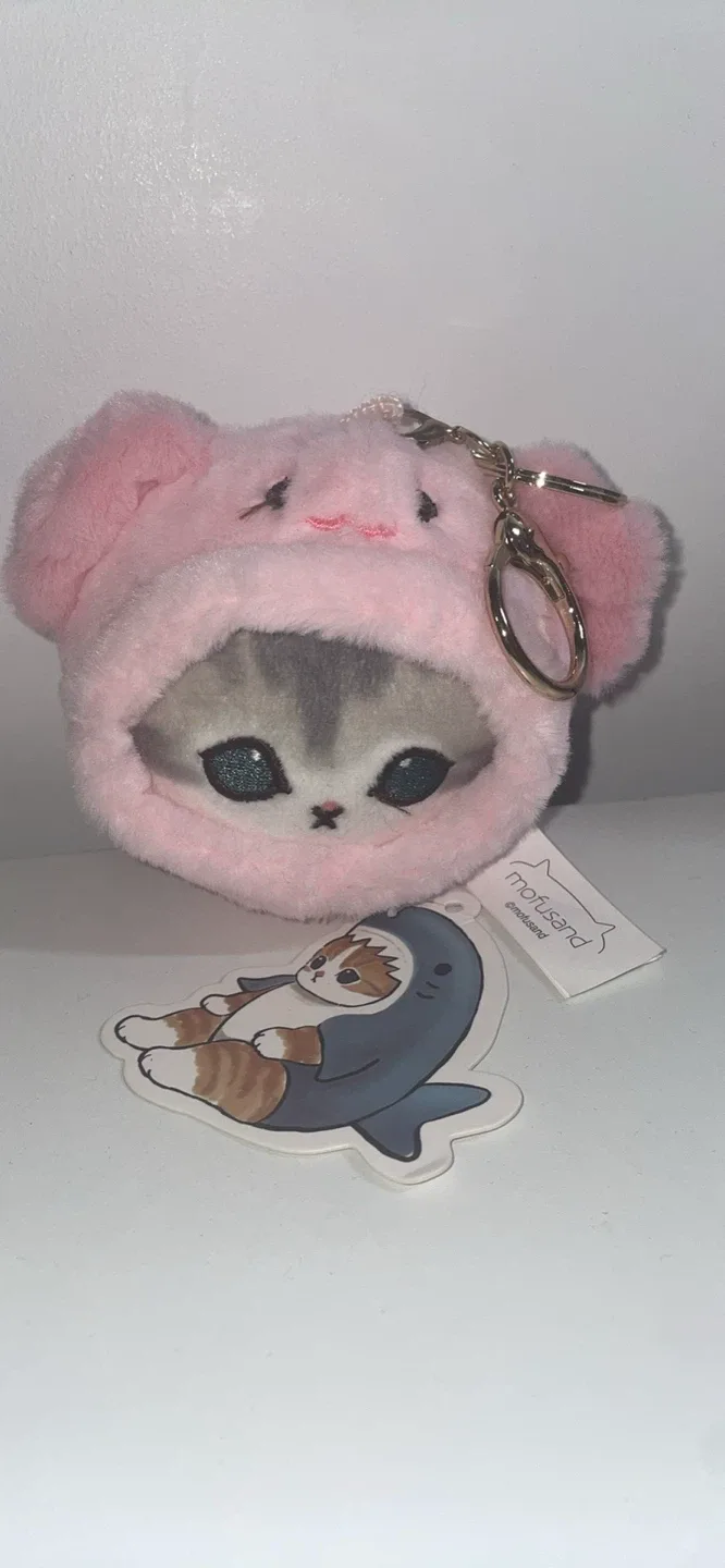 Mofusand pink keychain