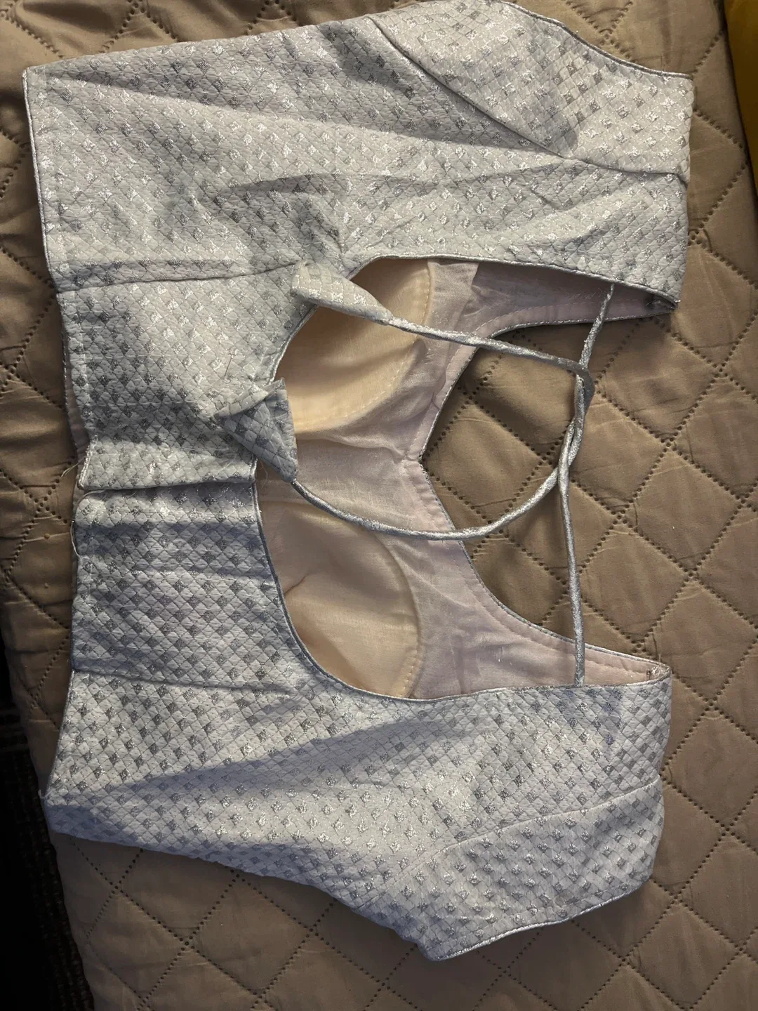 Silver & Black Blouse for saree image indicator(2)