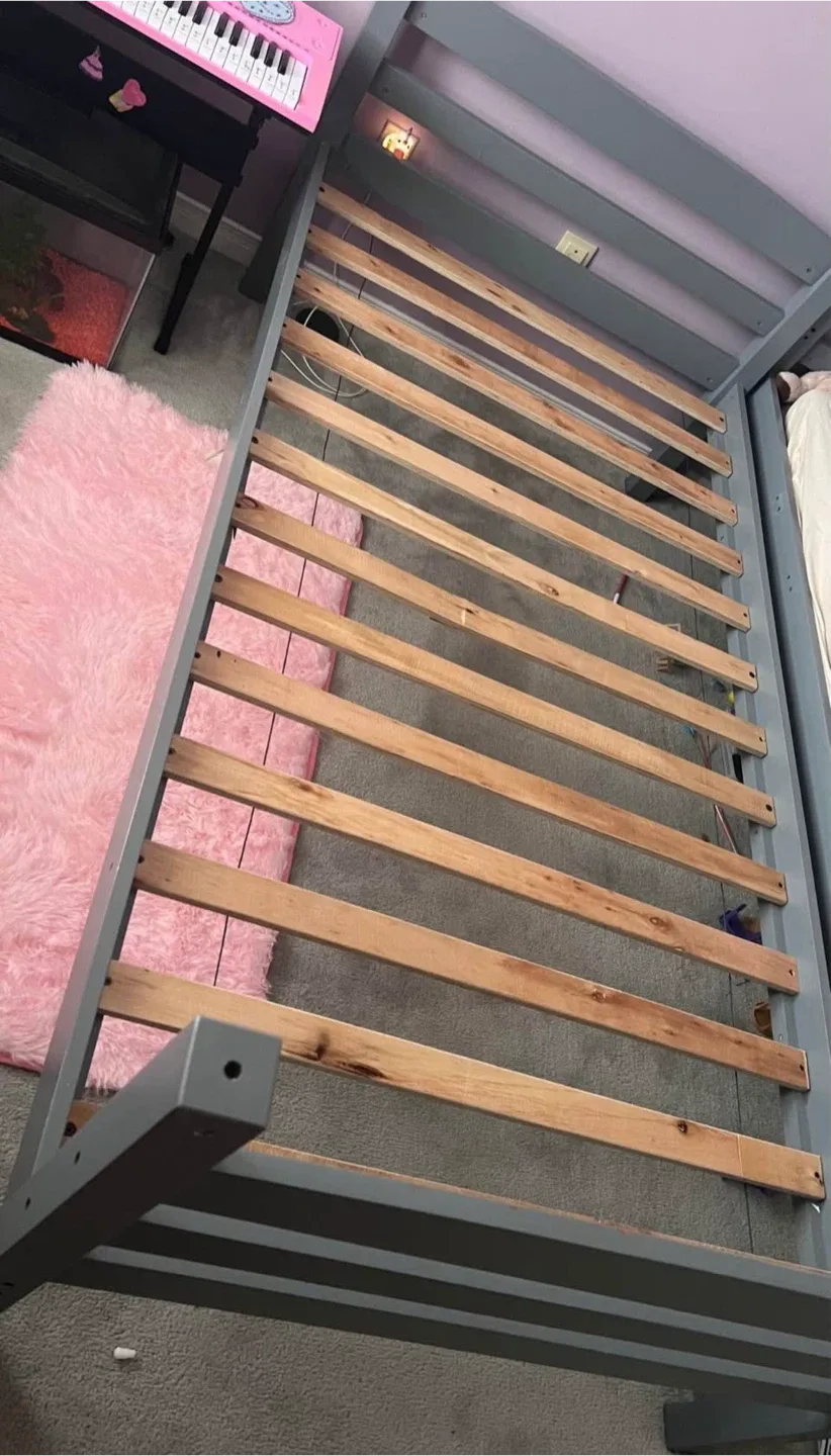 Grey Wooden Bed Frame