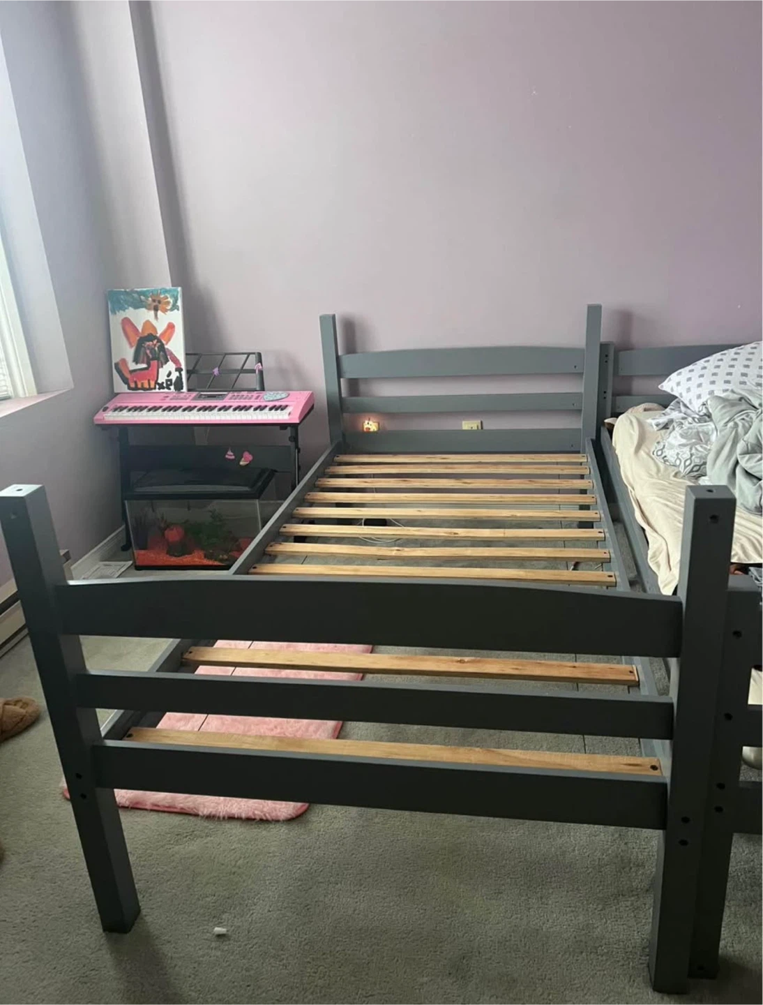 Grey Wooden Bed Frame - photo 3